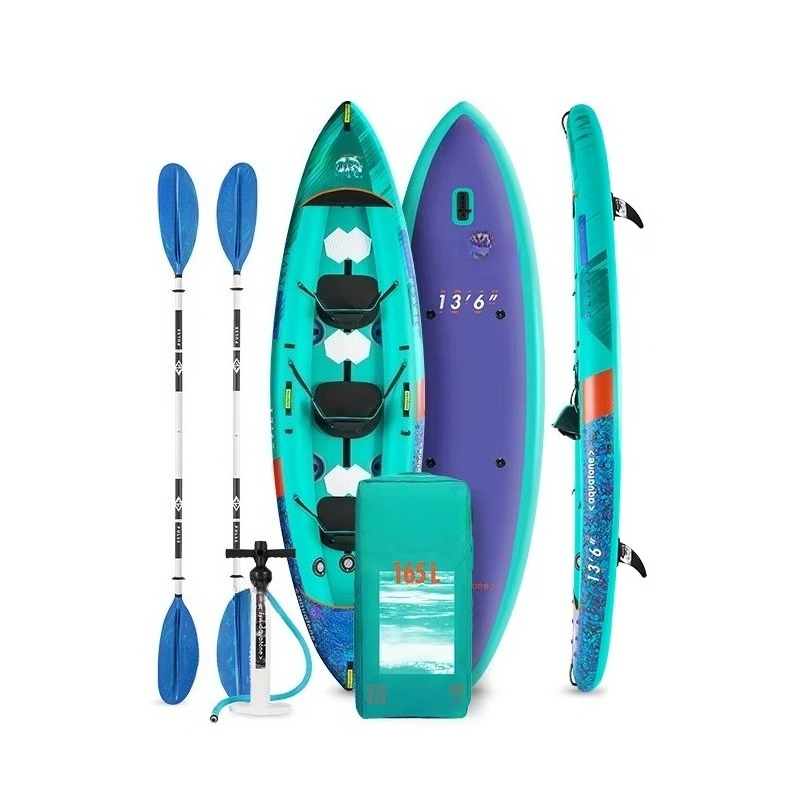 Inflatable Kayak 3 Person - Ventilador inflável reforçado em PVC para