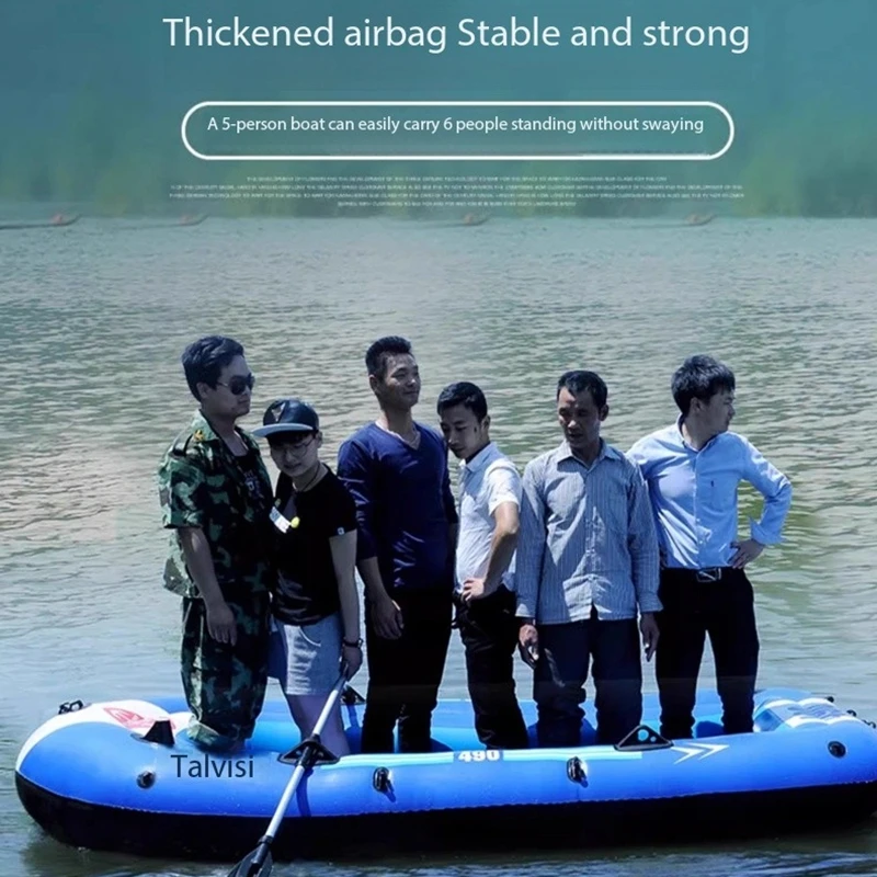 Inflatable Boat 4 Person - Barco de pesca engrossado de borracha