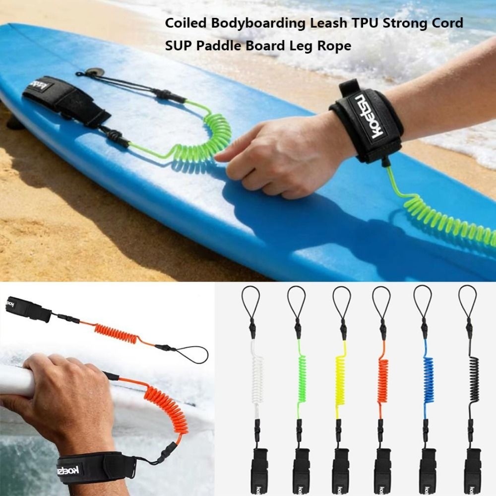 Paddle Board Leash Coiled - Nova Corda Elástica Extensível para Bodyboarding