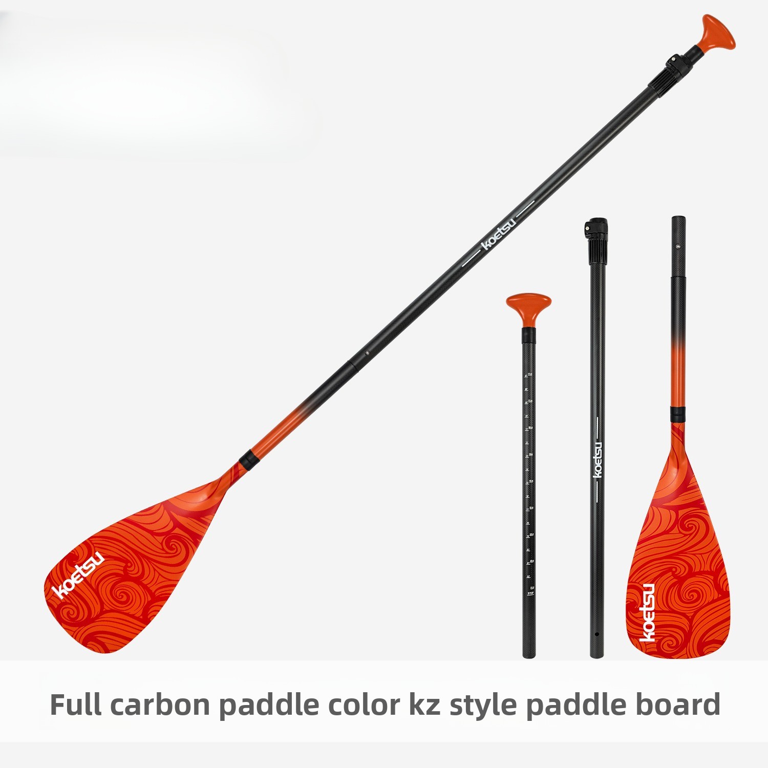 Sup Paddle Carbon Fiber - Pá de Carbono Completa Colorida KZ,