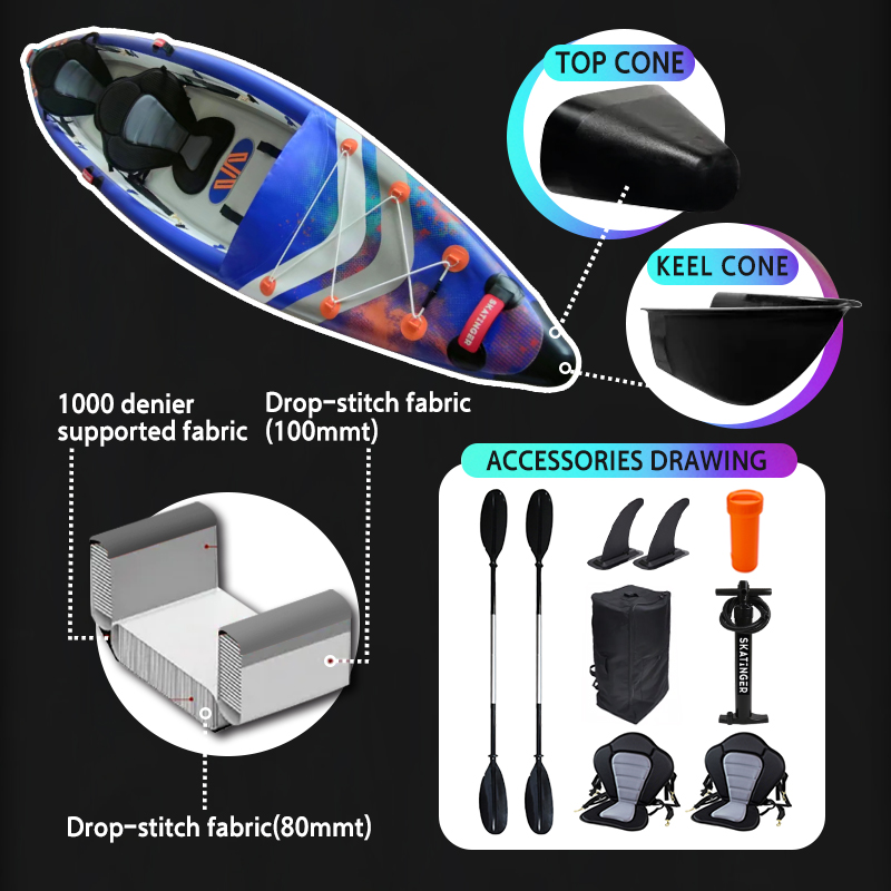 Caiaque Inflável para Pesca de - Inflatable Kayak 3 Person avaliação e preço